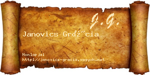 Janovics Grácia névjegykártya